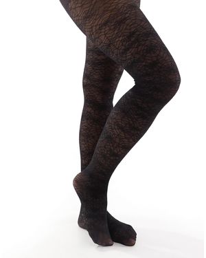 Pretty Polly Cobweb Pattern Tights - Black