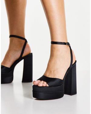 ASOS Nix - sandali con tacco e plateau alto neri - Nero