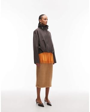 ASOS – bleistiftrock aus kunstpelz - Weiß