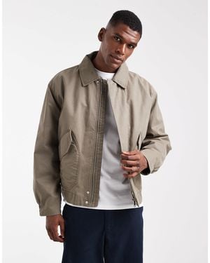 ASOS Harrington Wax Jacket - Natural