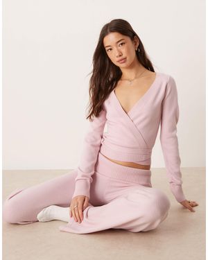 Hollister Gilly Hicks Cozy Knit Multi-way Wrap Sweater Co-ord - Pink