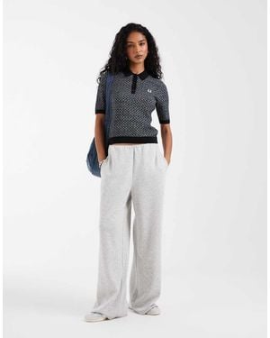 Fred Perry Textured Knitted Polo Shirt - White