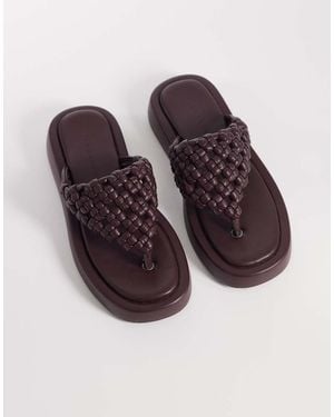 ASOS Sandalias Con Plataforma Plana Y Diseño Entretejido Calado Frederick De -Rojo - Morado