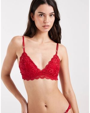 Lindex – iris – leicht wattiertes bustier aus spitze - Rot