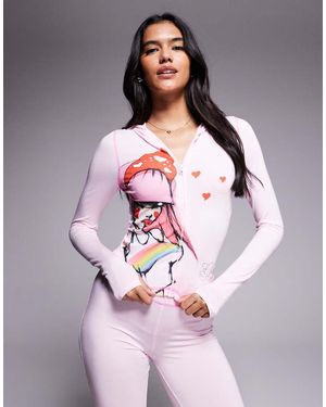 I.AM.GIA Sudadera Con Capucha, Cremallera, Estampado Gráfico Y Logo De Strass Fafinettes De X Fafi Blare (Parte De Un Conjunto) - Gris