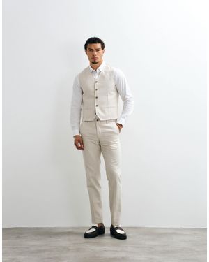 Jack & Jones Premium Co-ord Linen Blend Slim Suit Pants - White