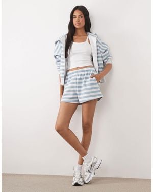 Kaiia – gestreifte mini-sweatshorts - Weiß