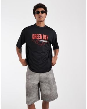 ASOS Oversized T-shirt With Green Day Print - Grey