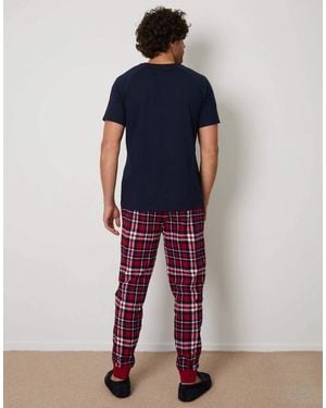 Threadbare 'Everest' Cotton Blend Pyjama Set - Blue