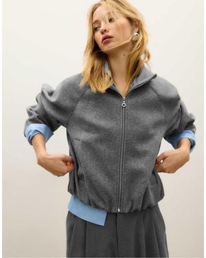 Stradivarius Soft-touch Bomber Jacket - Grey