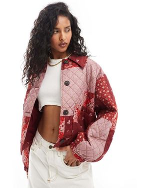 EDITED Giacca Rossa E Ciliegia Patchwork Trapuntata - Rosso