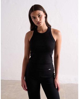 Aim'n Ease Ribbed Tank Top - Black