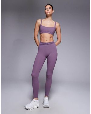 BO+TEE Bo+tee Seam Detail Scoop Neck Sports Bra - Purple
