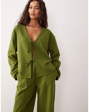 ASOS – oversize-oberteil aus interlock-stoff - Grün