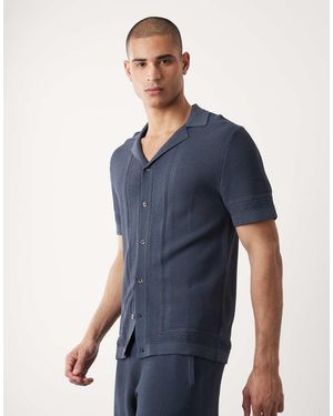 River Island Textured Knitted Shirt - Blue