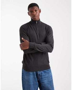 Threadbare Trui Met 1/4 Rits - Blauw