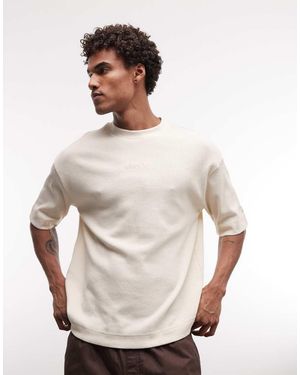 KTZ Waffle Short Sleeve Boxy Fit T-Shirt - Natural