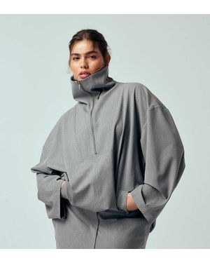 ASOS Asos Design Curve Tailored Funnel Neck Jacket - Grey