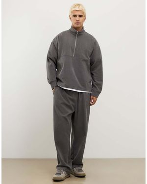 River Island Wide Leg Corduroy Joggers - Grey