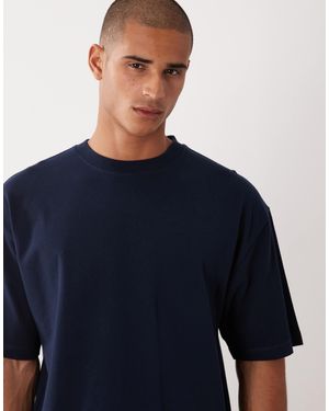 ASOS – oversize-t-shirt aus pikee - Blau