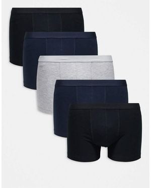 ASOS 5 Pack Jersey Trunk - Blue