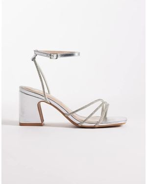 SEQWL Leal Barely There Block Heel - White