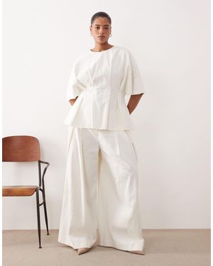 ARRANGE Curve Pleated Trouser Co Ord - Natural