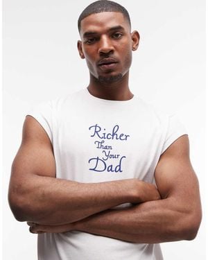 ASOS Capped Sleeve T-shirt With Text Graphic - Brown