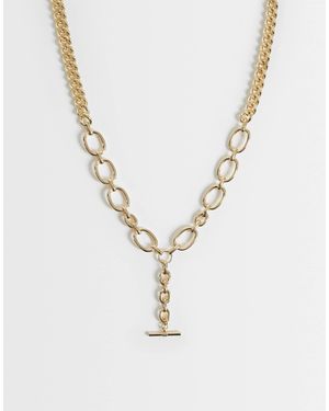 ASOS Collier à barre en t avec détail - Métallisé