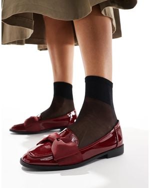 Asos Design Wide Fit – mentor – flache loafer - Rot