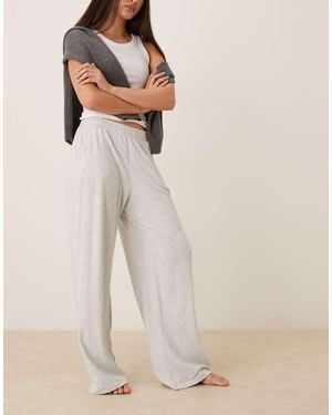 Abercrombie & Fitch Wide Leg Lounge Trousers - Natural