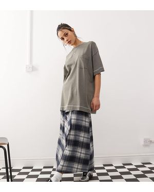 Collusion T-Shirt Oversize Con Grafica Con Stella - Grigio