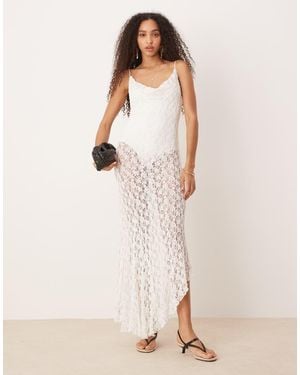 Mango Vestito Midi Stile Sottoveste - Neutro