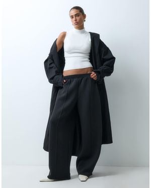 ASOS Wide Leg Jogger With Pleat Detail - Black