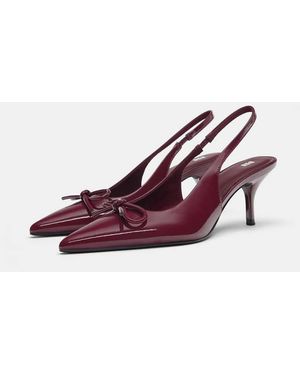 Pull&Bear Schoenen Van Lakleer Met Hoge Hakken - Paars