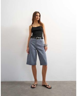 TOPSHOP Bermuda Di Jeans Grigi - Blu