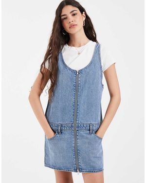 Levi's Vestido Mini Con Cremallera En - Azul