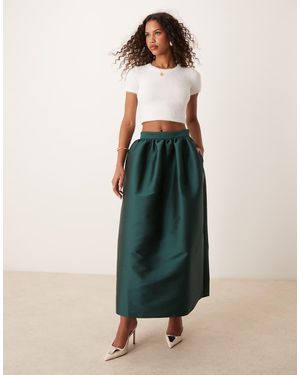 ASOS Gonna Lunga Da Cerimonia Voluminosa Scuro - Verde