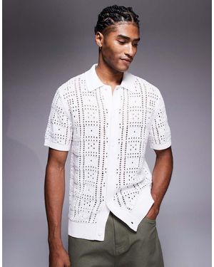 River Island Knitted Crochet Shirt - White