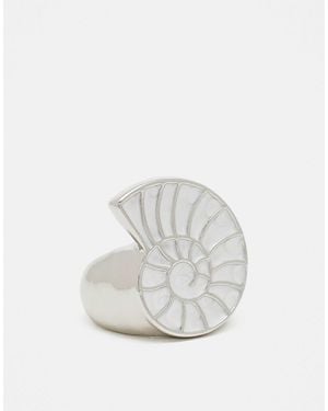 ASOS – limited edition – ring mit natürlichem muschel-design - Weiß
