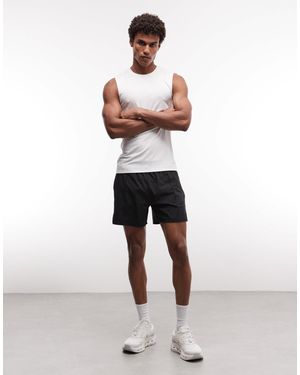 4505 Woven 5'' 2-in-1 Tennis Short With Pleat Detail And Ball Pocket - White