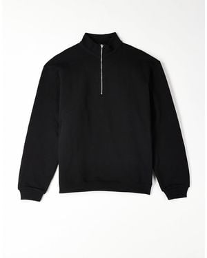 ASOS Sweat à col zippé en tissu épais 400 g/m 2 - Noir