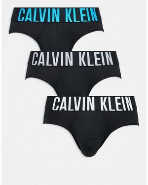 Calvin Klein Intense Power 3 Pack Hip Briefs - Blue