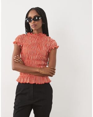 ASOS Shirred Short Sleeve Top