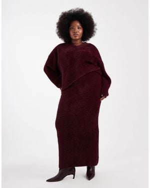 Renee Studio Renée studio plus – exklusiver, flauschiger bodycon-strickrock - Rot