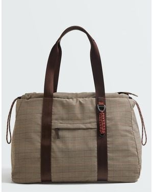 Oysho Check Print Tote Bag - Brown