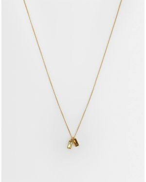 ASOS Waterproof Stainless Steel Necklace With Double Pendant Necklace - White