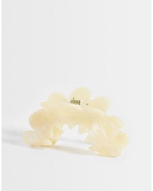 Pieces Floral Hair Claw Clip - Natural