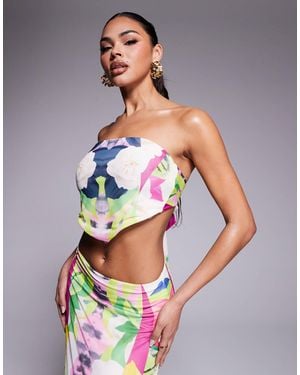 AFRM Delfie Bandana Mesh Crop Top Co-Ord - Gray