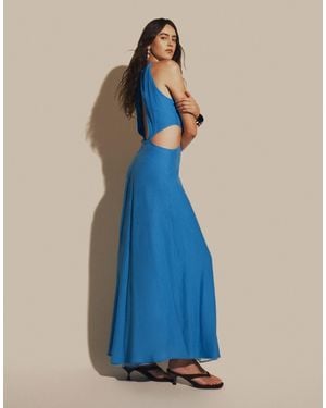 Kaiia – exclusive – maxikleid aus baumwollmix - Blau
